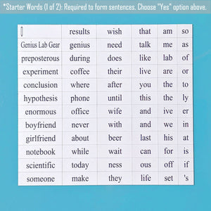 Genius Lab Gear's starter words magnet set 1