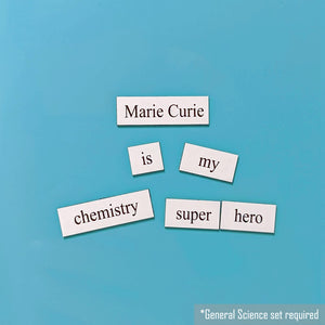 Genius Lab Gear's marie curie chemistry word magnets
